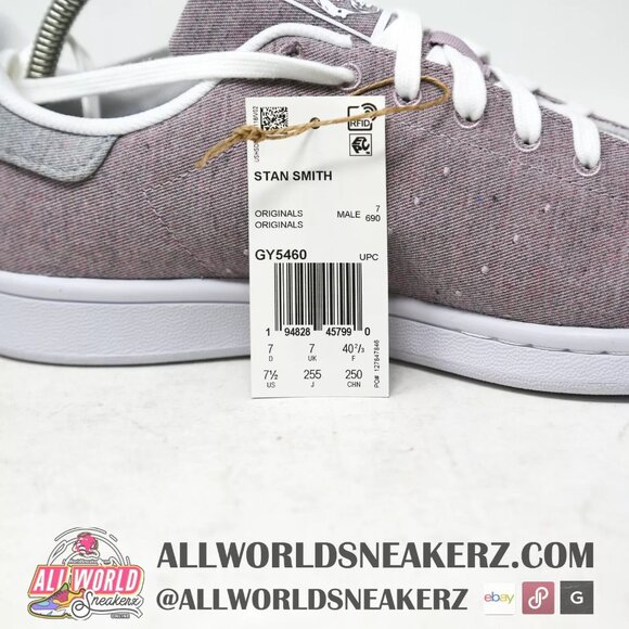 adidas Stan Smith Tennis Sneaker Recycled Textile MORPHLON® GY5460 Purple Grey - Picture 7 of 12
